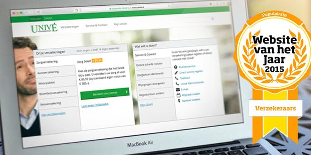 Unive.nl populairste website van het jaar 2015 voor verzekeraars Unive.nl populairste website van het jaar 2015 voor verzekeraars